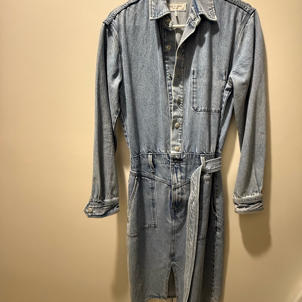 Rag & Bone Mia belted denim dress, Small - Picture 2 of 16